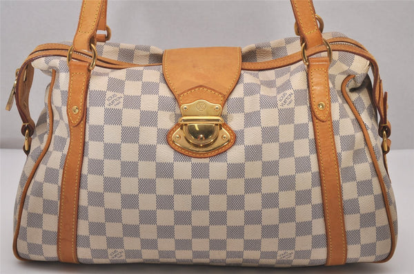 Authentic Louis Vuitton Damier Azur Stresa PM Shoulder Bag N42220 LV 6275I