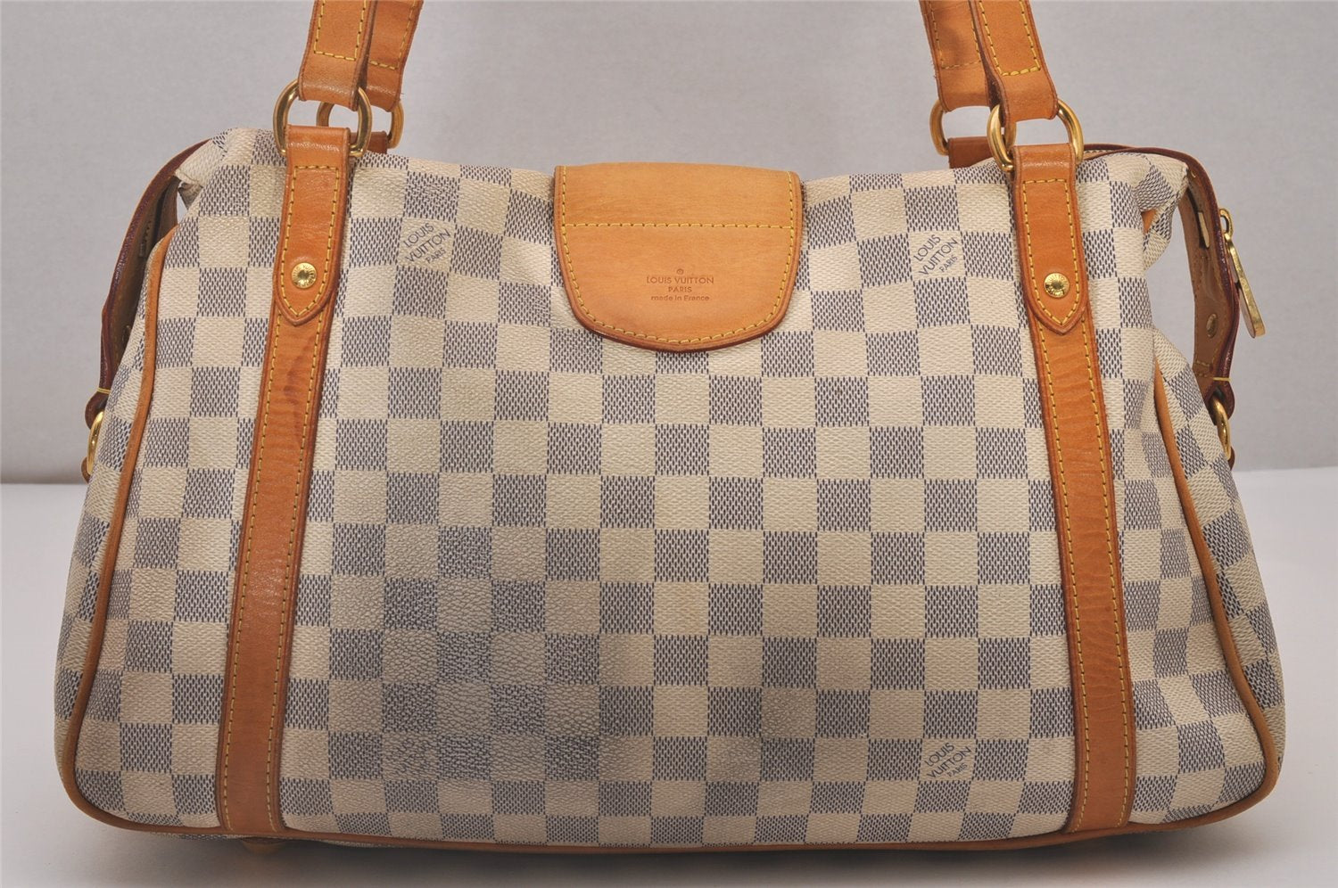 Authentic Louis Vuitton Damier Azur Stresa PM Shoulder Bag N42220 LV 6275I