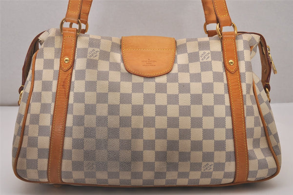 Authentic Louis Vuitton Damier Azur Stresa PM Shoulder Bag N42220 LV 6275I