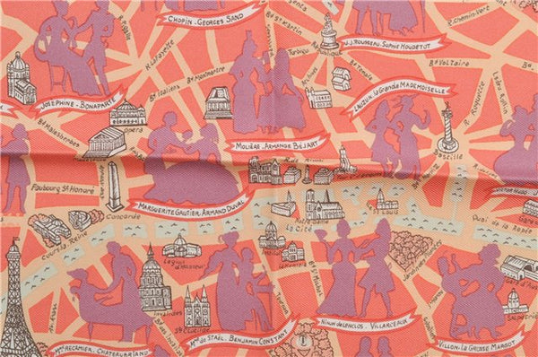 Auth HERMES Petit Carre 40 Scarf Handkerchief "LES AMOUREUX" Silk Pink 6279F