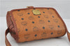 Authentic MCM Visetos Leather Vintage Shoulder Cross Body Bag Brown 6280D