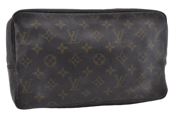 Auth Louis Vuitton Monogram Trousse Toilette 28 Clutch Hand Bag M47522 LV 6283D