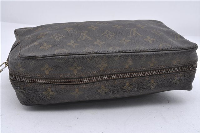 Auth Louis Vuitton Monogram Trousse Toilette 28 Clutch Hand Bag M47522 LV 6283D
