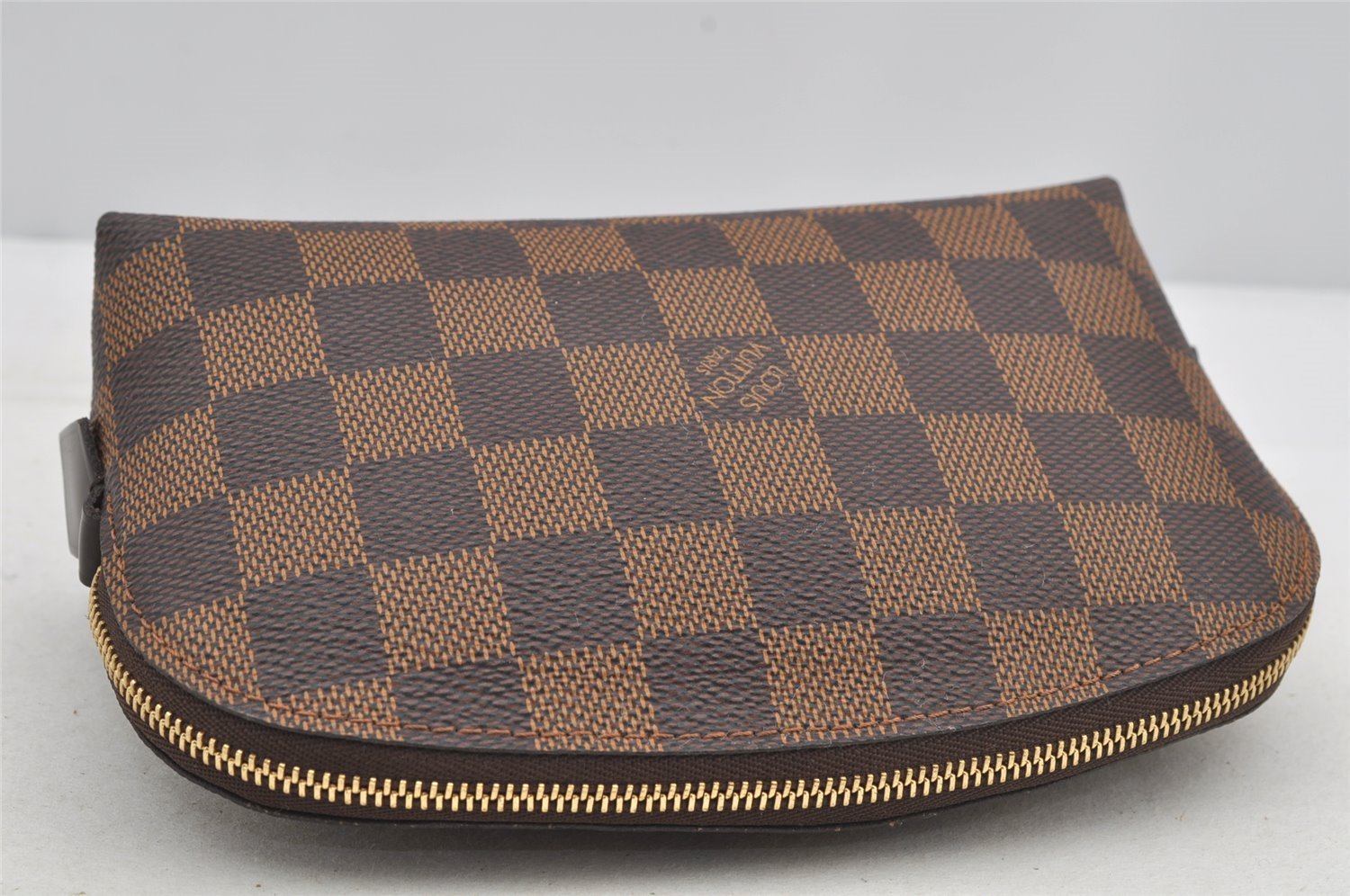 Authentic Louis Vuitton Damier Pochette Cosmetic PM Pouch N47516 LV 6284I