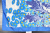 Authentic HERMES Carre 90 Scarf "FLEURS et CARLINES" Silk Blue 6290F