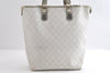 Authentic GUCCI Vintage Shoulder Tote Bag GG PVC Enamel 189896 White 6292I