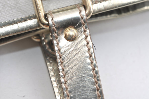 Authentic GUCCI Vintage Shoulder Tote Bag GG PVC Enamel 189896 White 6292I