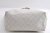 Authentic GUCCI Vintage Shoulder Tote Bag GG PVC Enamel 189896 White 6292I