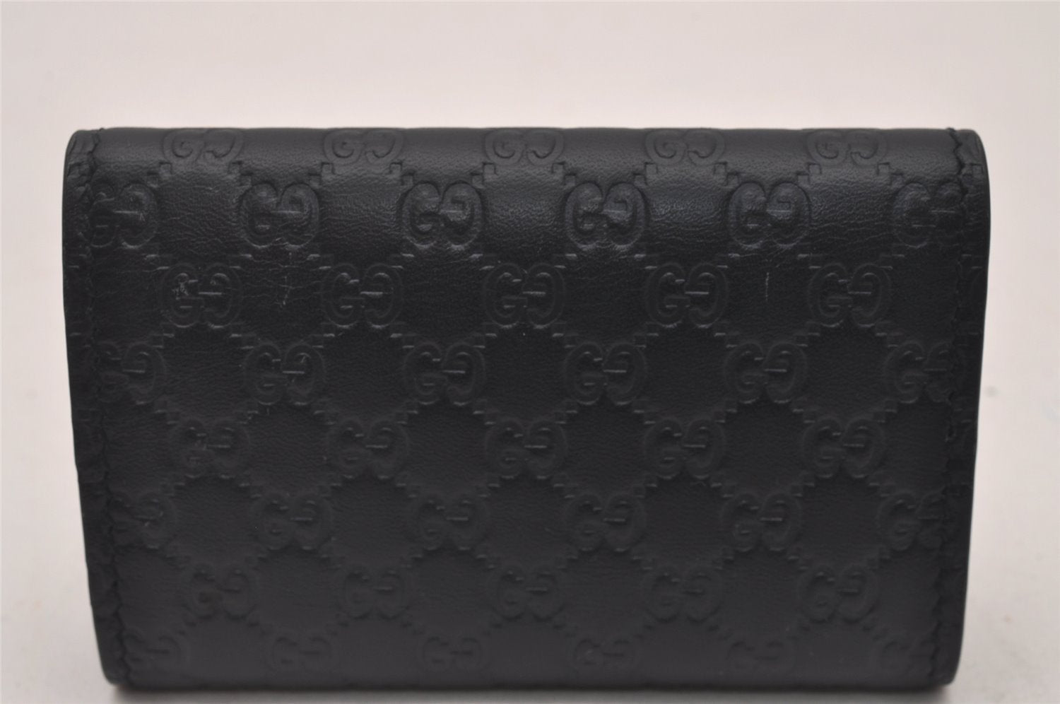 Authentic GUCCI Micro Guccissima 6 Key Case Holder Leather 150402 Navy 6293I