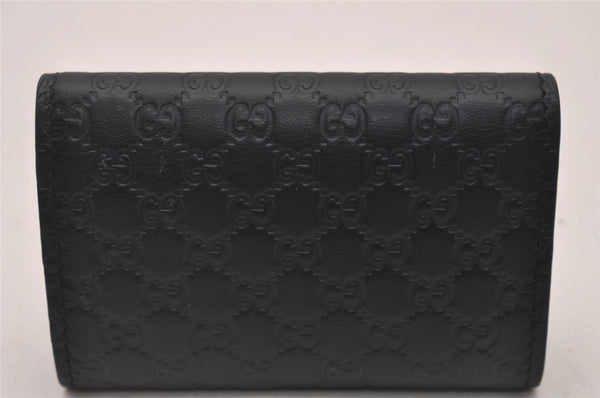 Authentic GUCCI Micro Guccissima 6 Key Case Holder Leather 150402 Navy 6293I