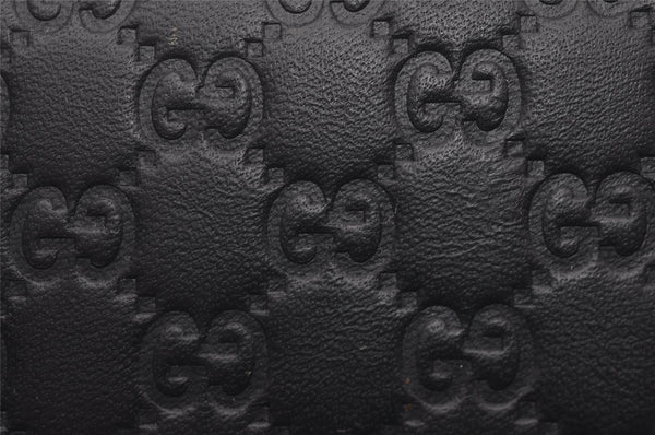 Authentic GUCCI Micro Guccissima 6 Key Case Holder Leather 150402 Navy 6293I