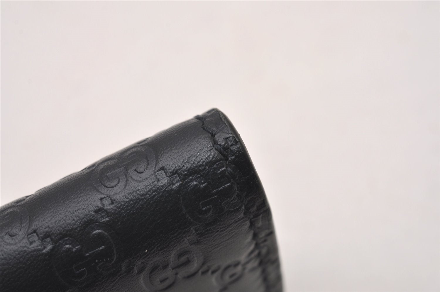 Authentic GUCCI Micro Guccissima 6 Key Case Holder Leather 150402 Navy 6293I