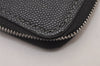 Authentic Cartier Santos de Cartier Long Wallet Purse Leather Black 6294I