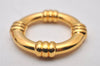 Authentic HERMES Scarf Ring Bouee Circle Design Gold Tone Box 6295I