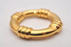 Authentic HERMES Scarf Ring Bouee Circle Design Gold Tone Box 6295I