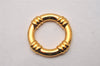 Authentic HERMES Scarf Ring Bouee Circle Design Gold Tone Box 6295I