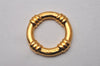 Authentic HERMES Scarf Ring Bouee Circle Design Gold Tone Box 6295I
