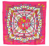 Authentic HERMES Carre 90 Scarf "Petite Main" Silk Pink 6296F