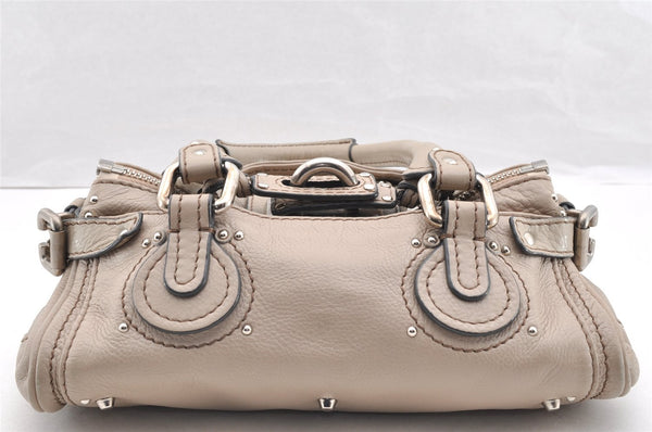 Authentic Chloe Mini Paddington Leather Hand Bag Purse Beige 6297I