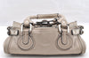 Authentic Chloe Mini Paddington Leather Hand Bag Purse Beige 6297I