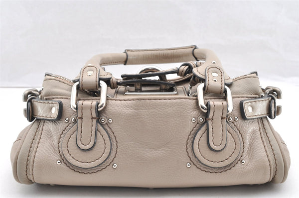 Authentic Chloe Mini Paddington Leather Hand Bag Purse Beige 6297I