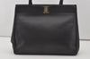 Authentic Salvatore Ferragamo Vara Leather Shoulder Tote Bag Black SF 6298I