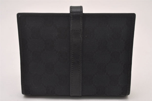 Authentic GUCCI Jackie Agenda Notebook Cover Purse GG Canvas Leather Black 6301I