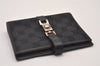 Authentic GUCCI Jackie Agenda Notebook Cover Purse GG Canvas Leather Black 6301I