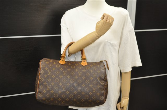 Authentic Louis Vuitton Monogram Speedy 35 Hand Boston Bag M41524 LV 6303D