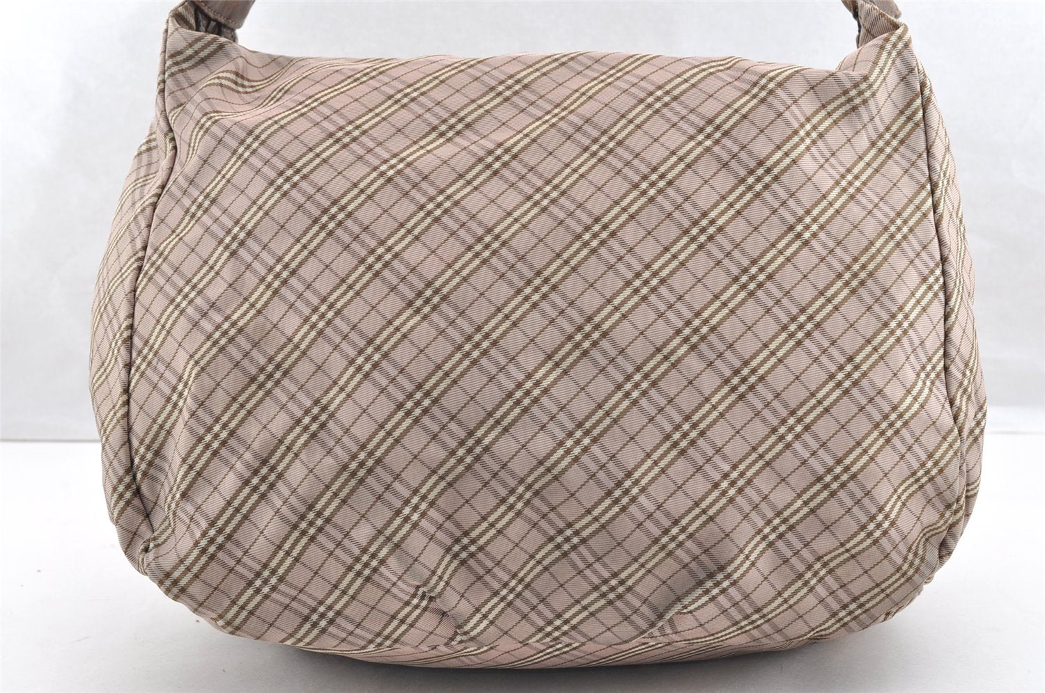 Authentic BURBERRY BLUE LABEL Check 2Way Shoulder Bag Canvas Leather Pink 6303I