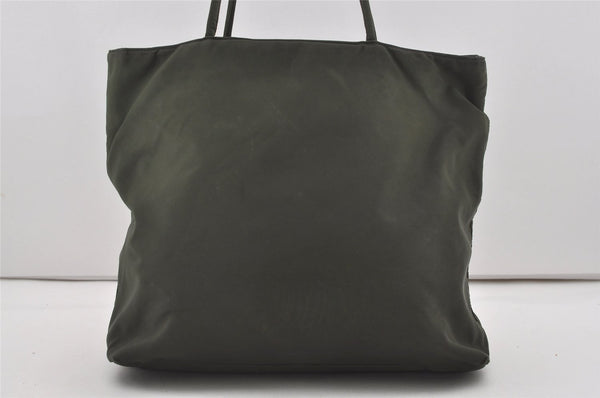 Authentic PRADA Vintage Nylon Tessuto Leather Shoulder Bag Green 6304I
