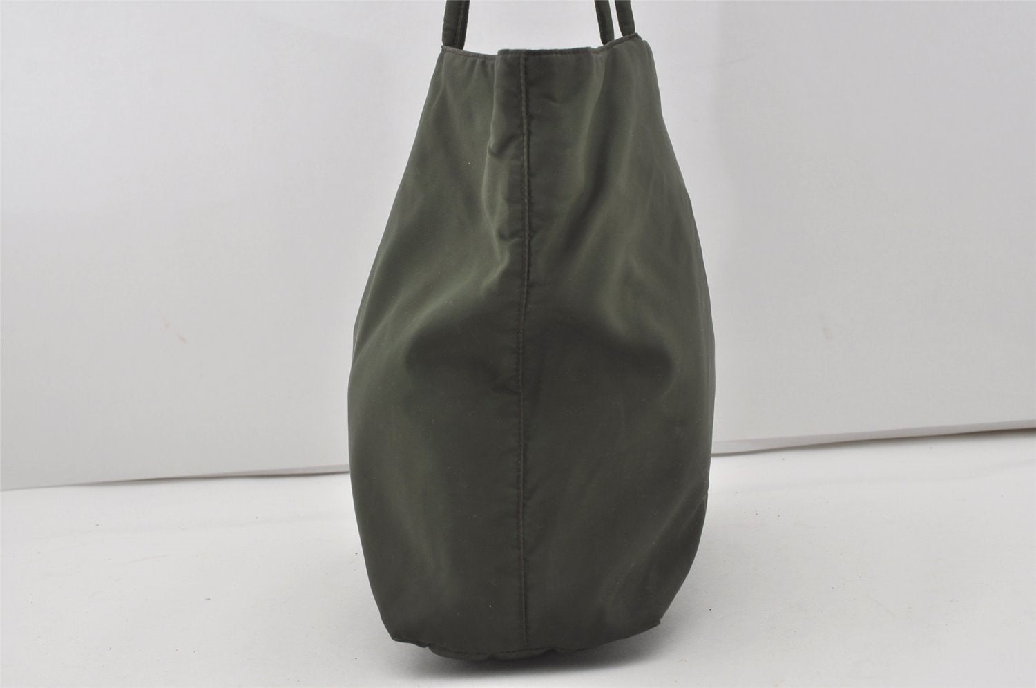 Authentic PRADA Vintage Nylon Tessuto Leather Shoulder Bag Green 6304I