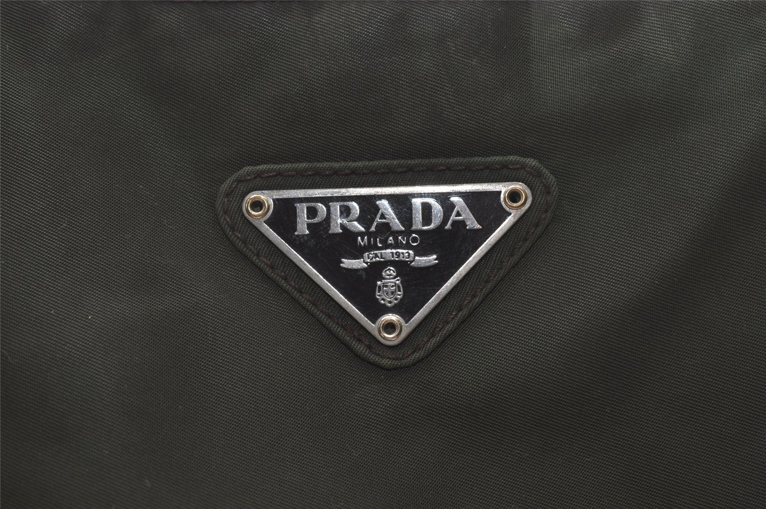 Authentic PRADA Vintage Nylon Tessuto Leather Shoulder Bag Green 6304I