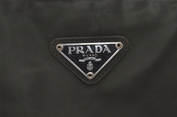 Authentic PRADA Vintage Nylon Tessuto Leather Shoulder Bag Green 6304I