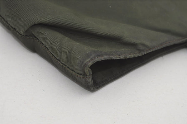 Authentic PRADA Vintage Nylon Tessuto Leather Shoulder Bag Green 6304I