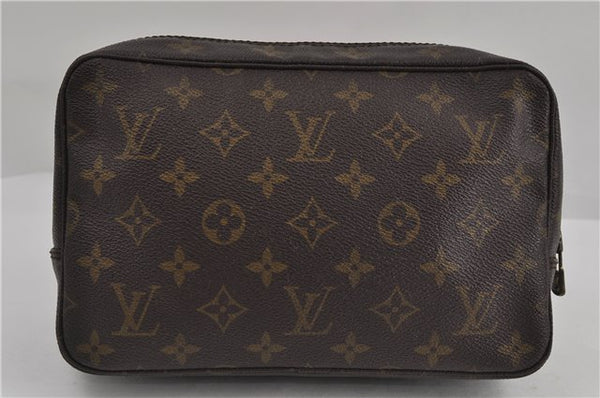 Auth Louis Vuitton Monogram Trousse Toilette 23 Clutch Hand Bag M47524 LV 6305D