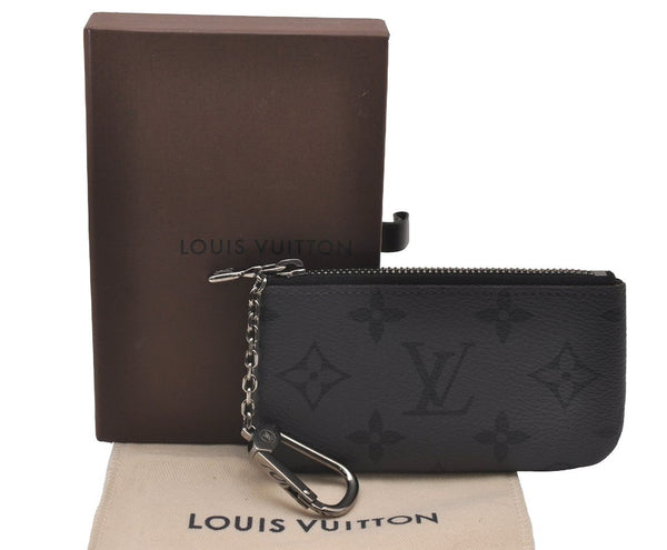 Auth Louis Vuitton Monogram Eclipse Pochette Cles Coin Purse Bi-color Box 6306I