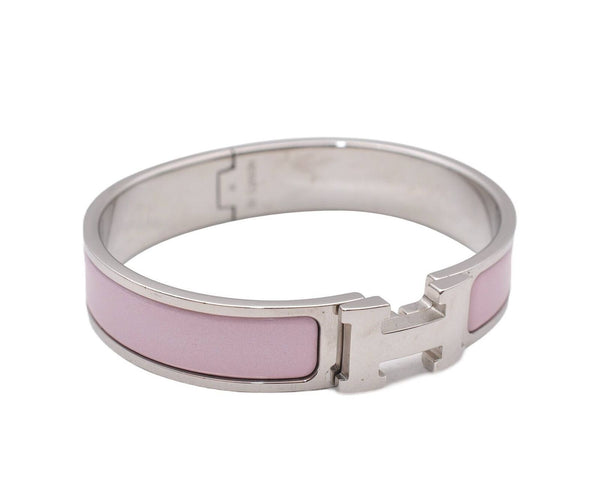 Authentic HERMES Bangle ClicH Pink Silver 6307B