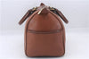 Authentic Burberrys Vintage Leather Hand Boston Bag Brown 6307D