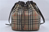 Authentic Burberrys Nova Check Shoulder Cross Body Bag Canvas Beige 6308D