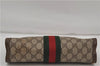 Authentic GUCCI Web Sherry Line Clutch Hand Bag Purse GG PVC Leather Brown 6309D