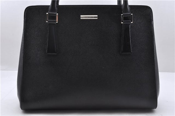 Authentic BURBERRY Vintage Leather Shoulder Tote Bag Black 6310D