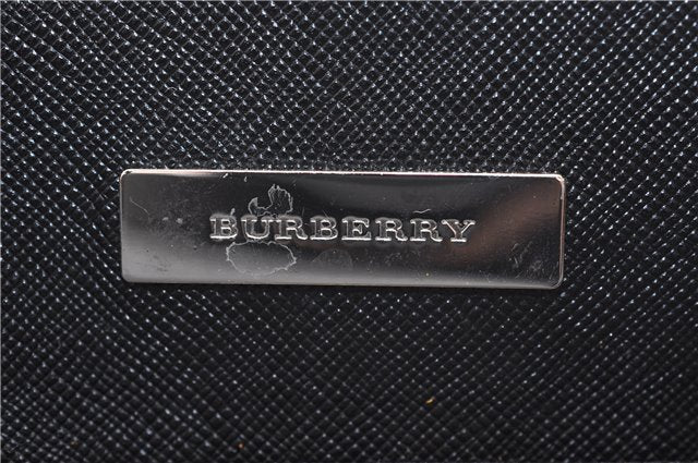 Authentic BURBERRY Vintage Leather Shoulder Tote Bag Black 6310D