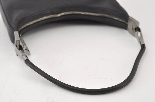 Authentic GUCCI Vintage Shoulder Bag Purse Leather 0013812 Black 6311I