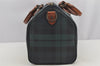 Authentic POLO Ralph Lauren Check 2Way Hand Boston Bag PVC Leather Green 6313I