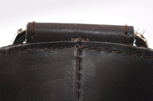 Authentic Salvatore Ferragamo Vara Shoulder Bag Canvas Leather Brown SF 6314I