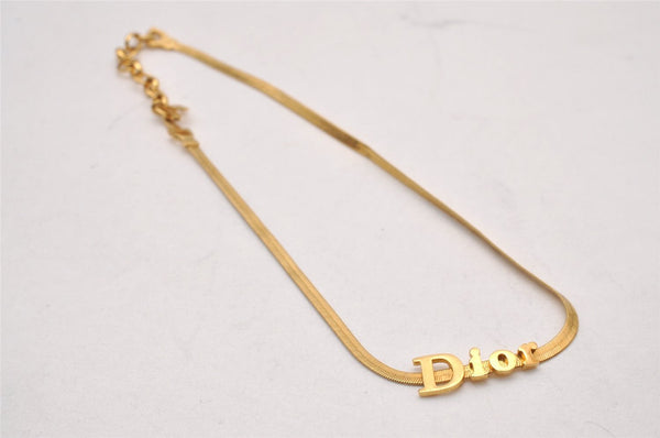 Authentic Christian Dior Vintage Gold Tone Chain Pendant Necklace CD 6315I