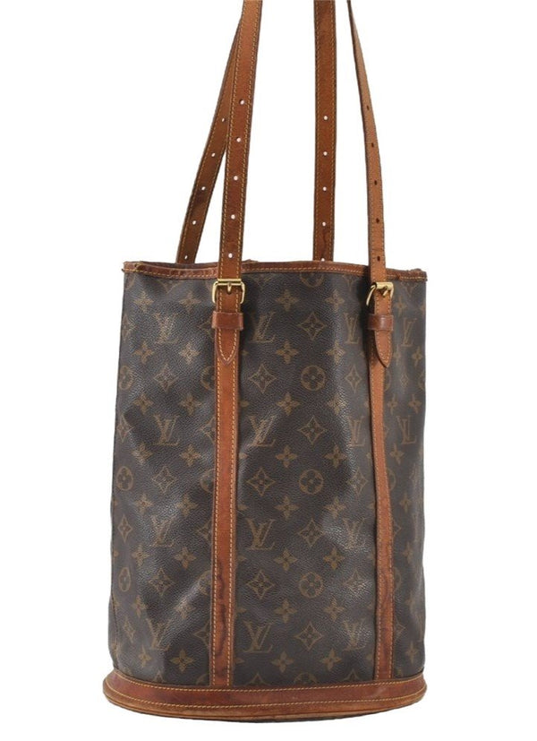 Authentic Louis Vuitton Monogram Bucket GM Shoulder Tote Bag M42236 Junk 6316I