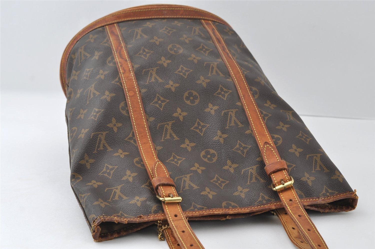 Authentic Louis Vuitton Monogram Bucket GM Shoulder Tote Bag M42236 Junk 6316I