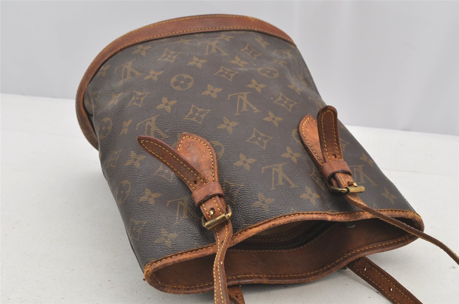 Authentic Louis Vuitton Monogram Bucket PM Shoulder Bag Old Model Junk 6317I